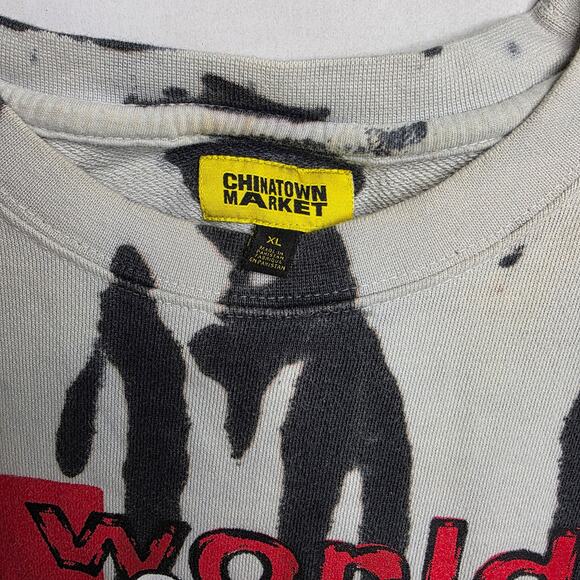 China Town Market x Urban Outfitters Zebra Bleached World Champion Sweater,  XL - Picture 4 of 10